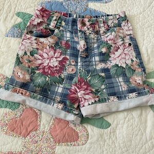 Vintage floral denim girls shorts Michael G
